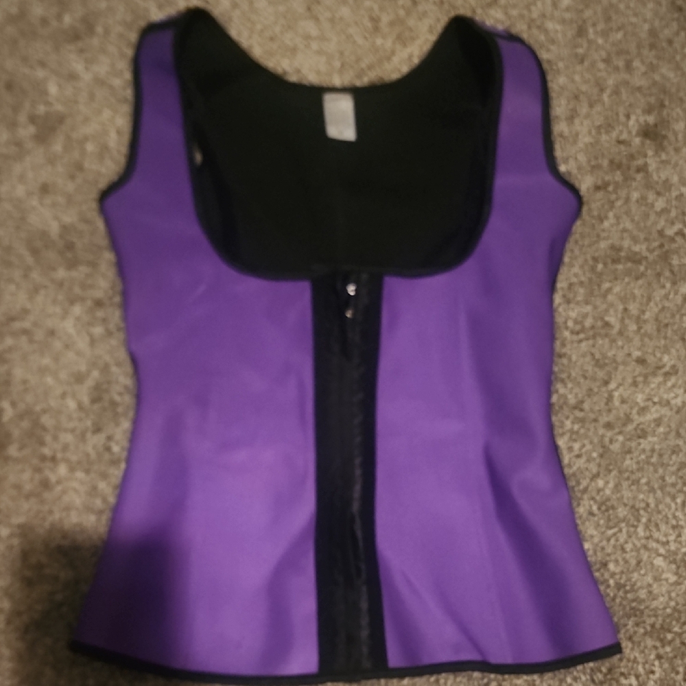Purple and Black Zip-Up Vest